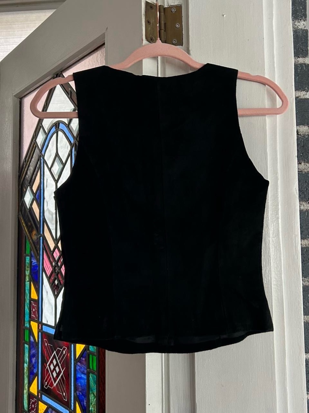 Danier Black genuine leather Suede Sleeveless Cutout Neck Shell - Picture 5 of 7